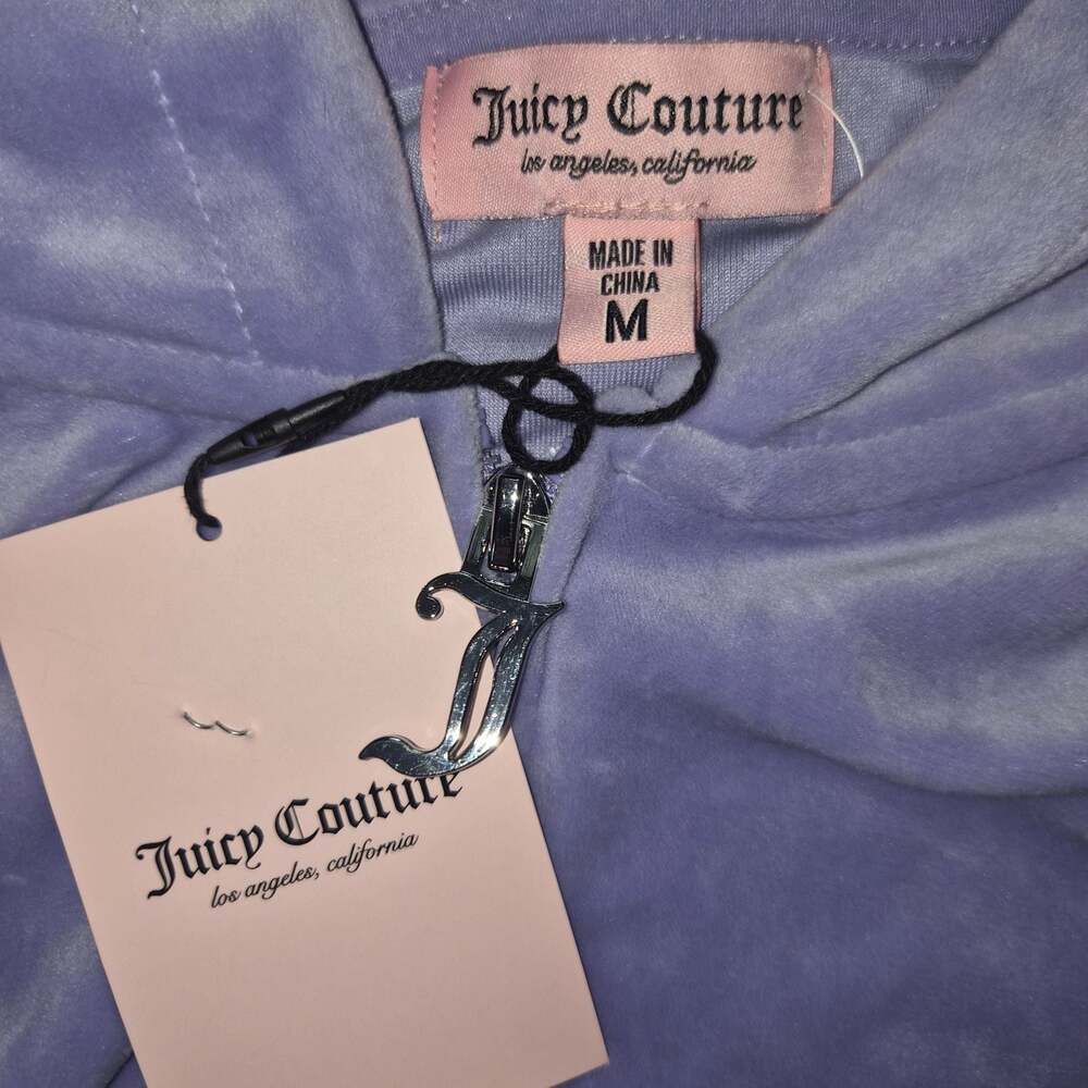 NWT Vintage Juicy Couture Purple Velour Rhinestone Logo Zip-Up Hoodie - Picture 4 of 5